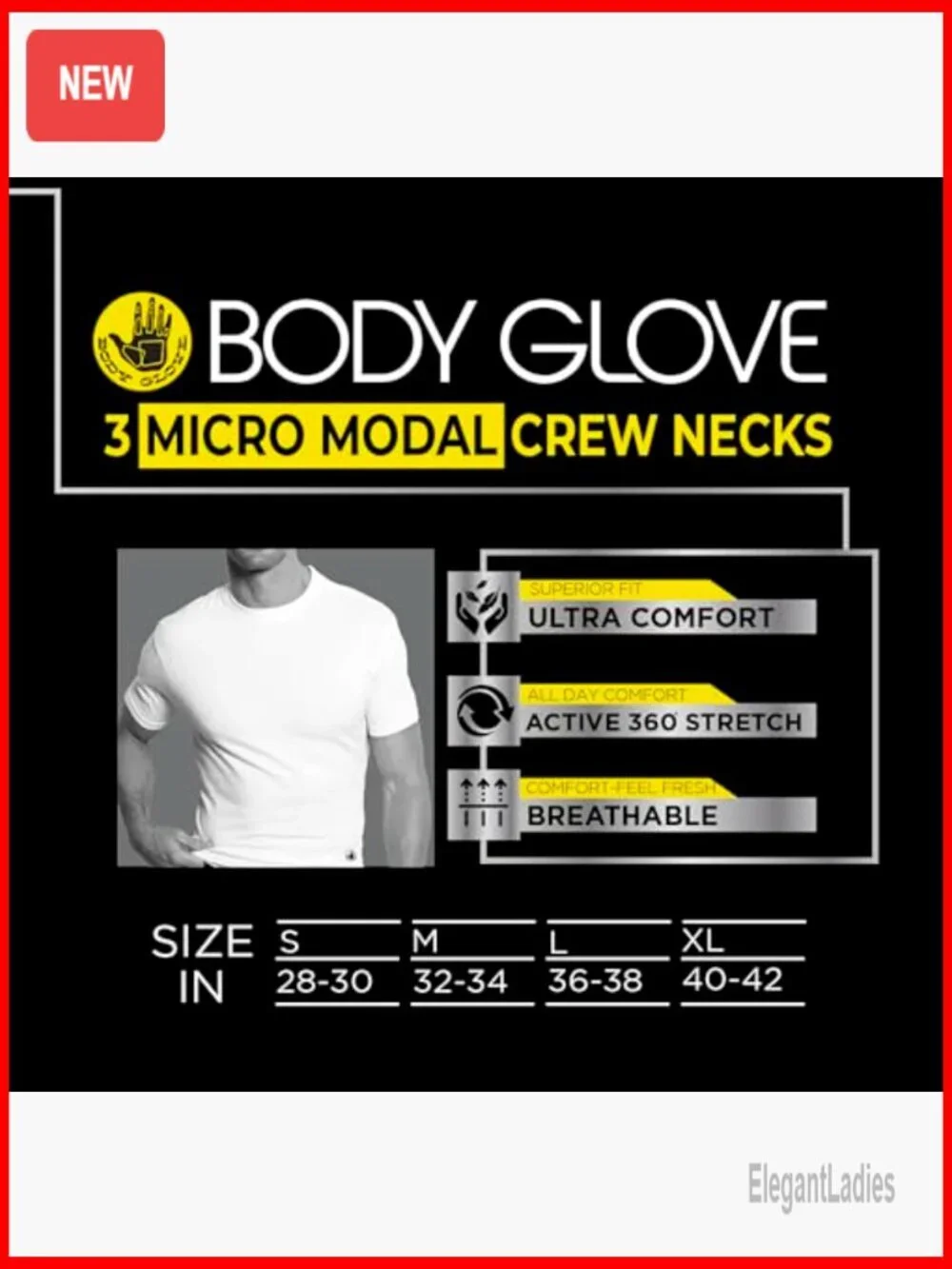 3-Pack Men's Undershirts, Quick-Dry Stretch Tees for Gym & Work